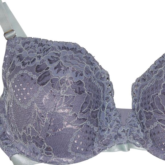 H&M Purple and Blue Floral Lace Bra Size 34D - Picture 2 of 3